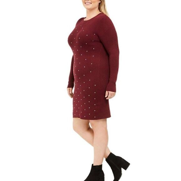 Planet Gold Sweater Dress 2X Wine Red Plus Juniors‎ - Picture 8 of 9